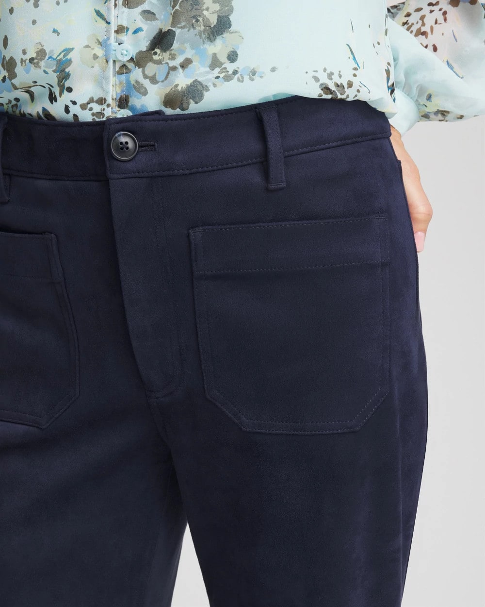 Petite Faux Suede Bootcut Ankle Pants