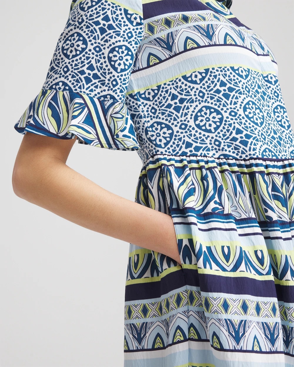 Petite Flutter-Sleeved Maxi Dress