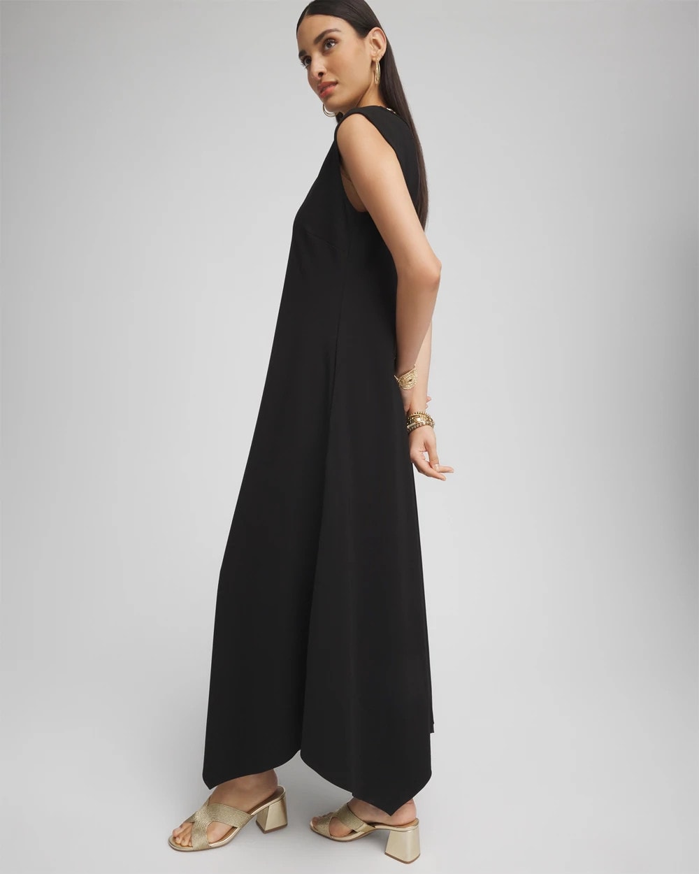 Petite Trapunto Placket Midi Dress