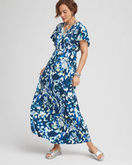 Petite Flutter Sleeved Jersey Maxi Dress