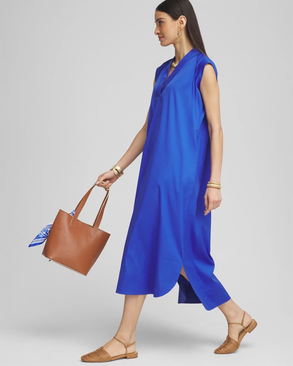 Petite Popover Poplin Maxi Dress