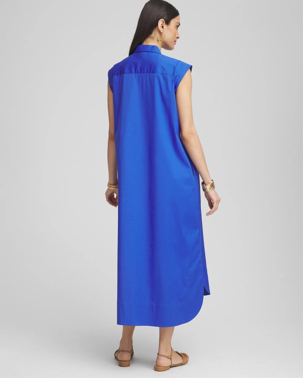 Petite Popover Poplin Maxi Dress