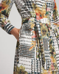 Petite Artisanal Floral Print Maxi Shirtdress