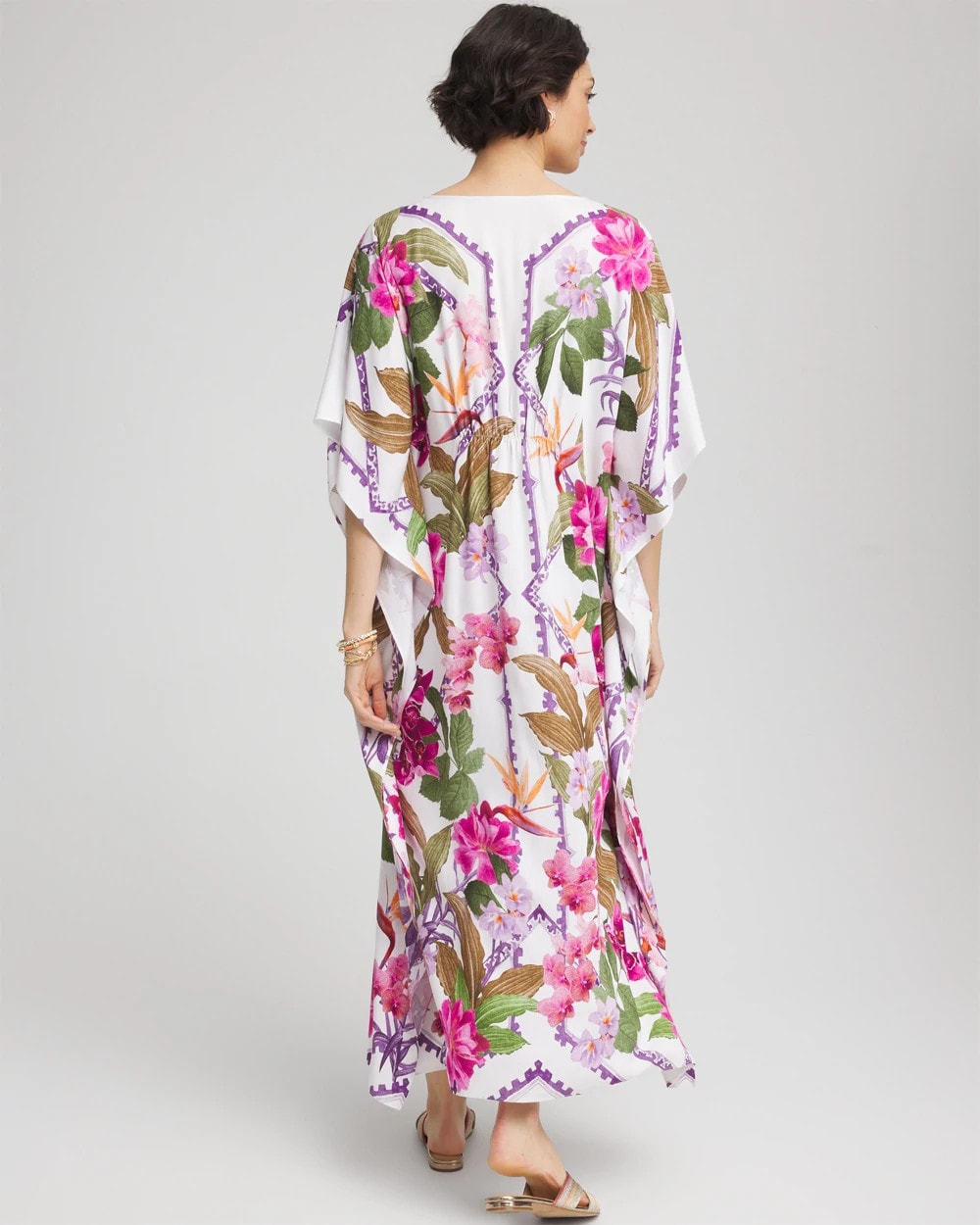 Petite Island Cinch-Waist Kaftan Dress