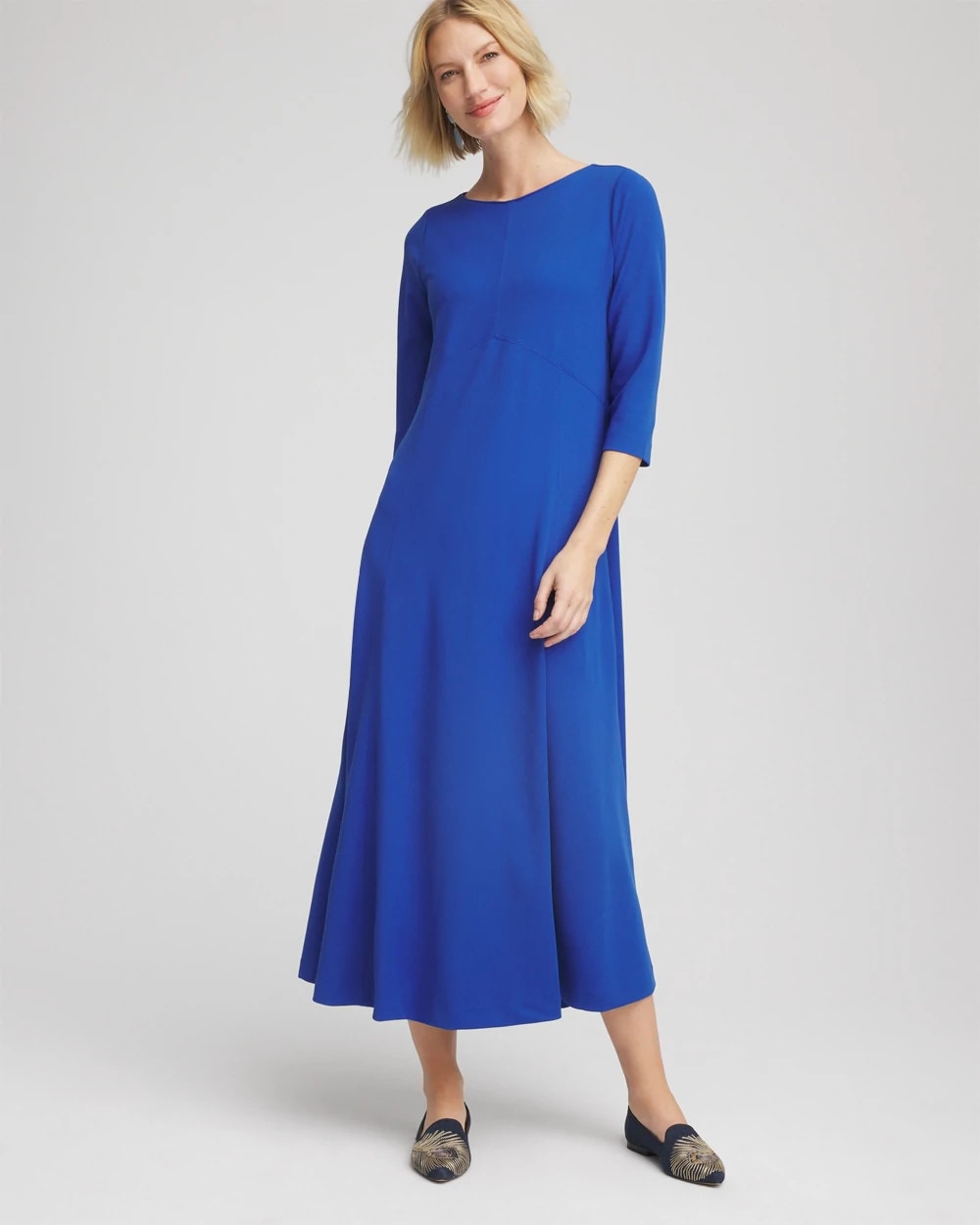 Petite Seamed Crepe Maxi Dress