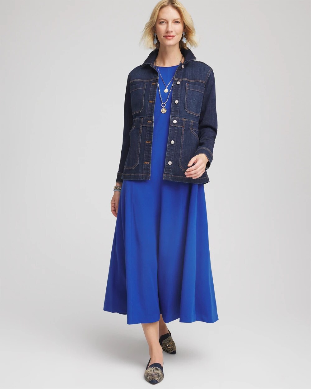 Petite Seamed Crepe Maxi Dress