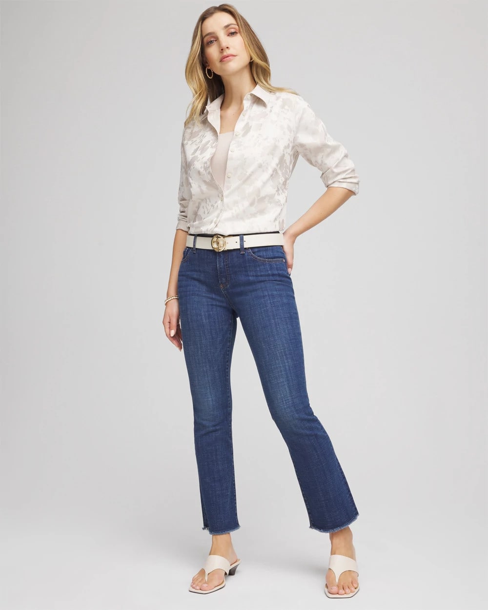 Petite Girlfriend Fray Hem Kick Flares