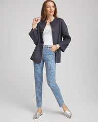 Petite Girlfriend Slim Ankle Flocked Jeans
