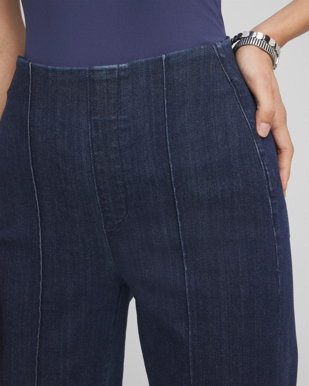 Petite Pull-On Wide-Leg Trouser Jeans