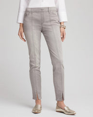 Petite Silver Pull-On Slim Ankle Jeggings