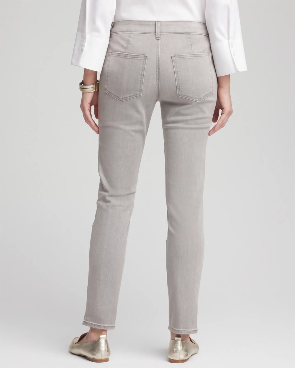 Petite Silver Pull-On Slim Ankle Jeggings