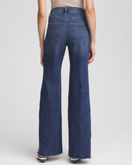 Petite Embellished Frayed Flared-Leg Jeans