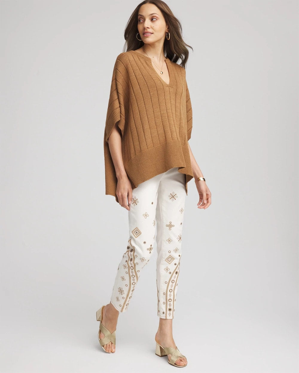 Petite Embellished Girlfriend Slim Ankle Jeans