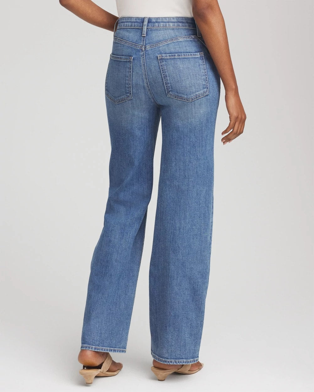 Petite Appliqué High-Rise Wide-Leg Jeans
