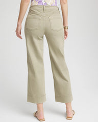 Petite Pull-On Wide-Leg Cropped Jeans