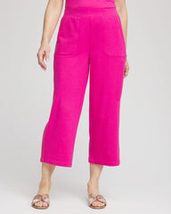 Zenergy® French Terry Gauze-Inset Cropped Pants