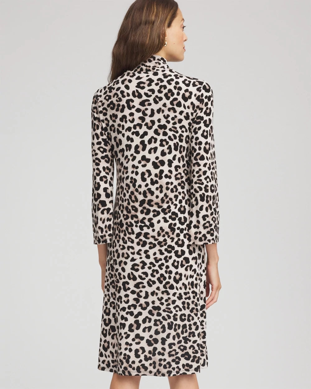 Travelers™ Animal-Print Mockneck Midi Dress