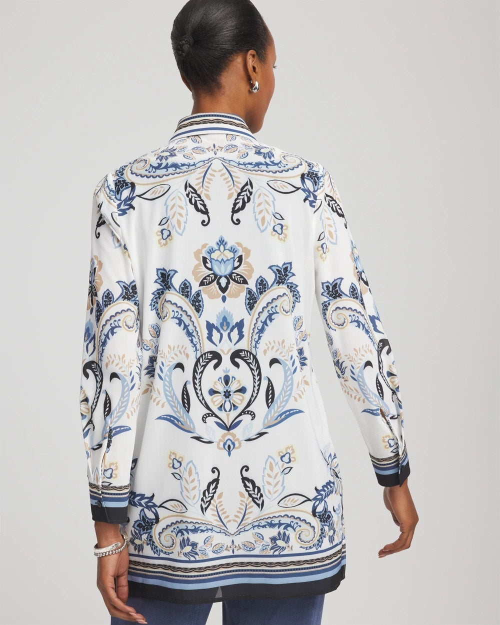 Travelers™ Collection Paisley Mesh Shirt Jacket