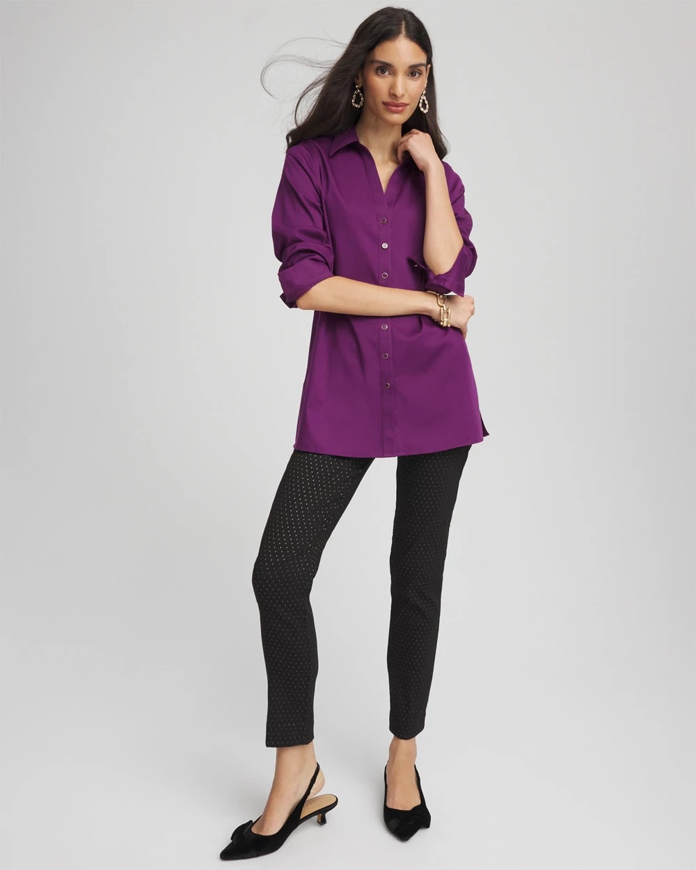 No Iron™ Novelty Button Tunic
