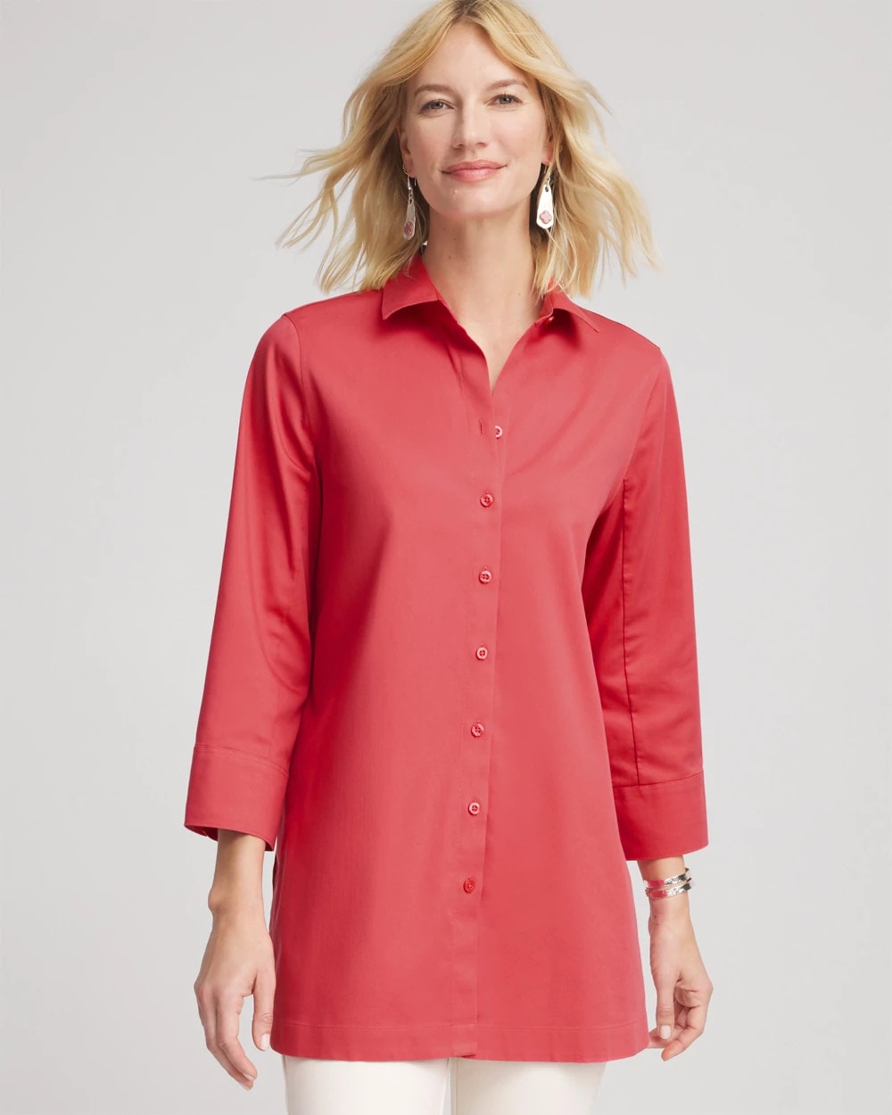 No Iron™ Classic Button Down Tunic