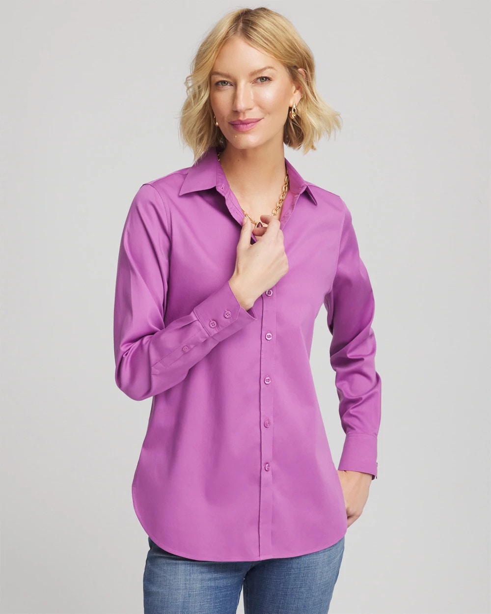 No Iron™ Stretch-Sateen Shirt