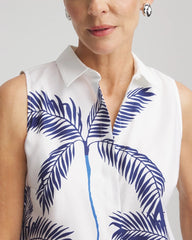 No Iron™ Palms Sleeveless Sateen Shirt