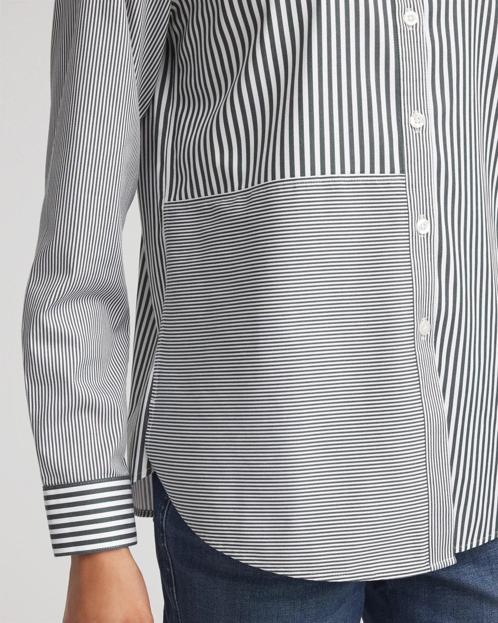 No Iron™ Colorblock Striped Shirt