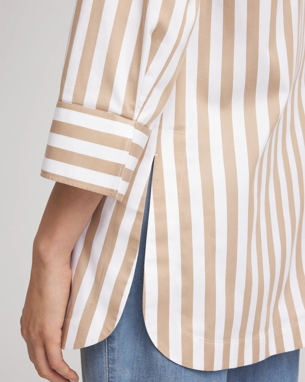 No Iron™ Neutral Striped Tunic