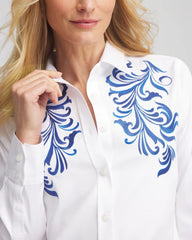 No Iron™ Wildflower Embroidered Shirt