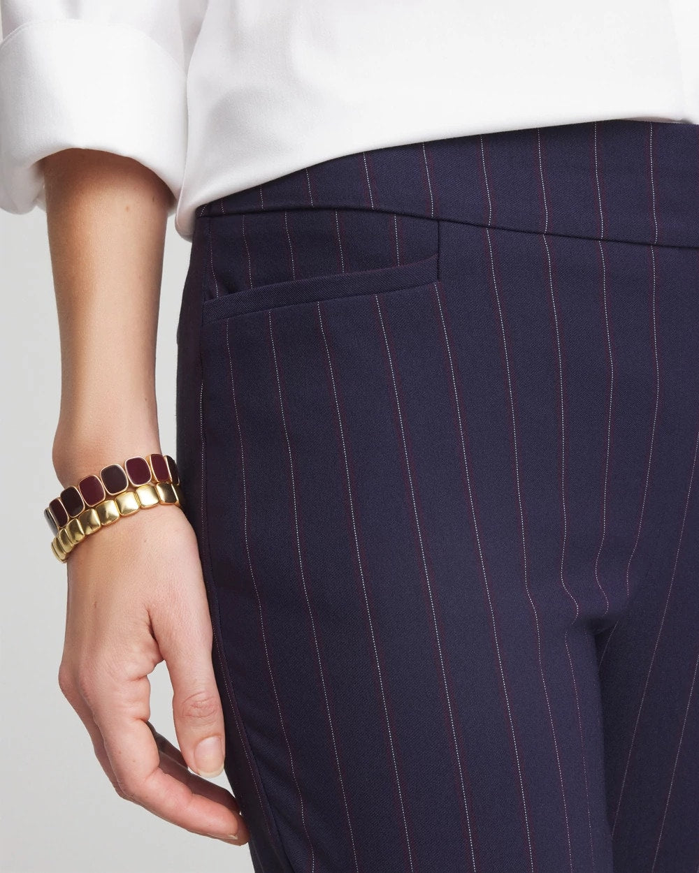 Shadow Stripe Brigitte™ Slim Pull-On Pants