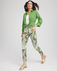 Brigitte™ Slim Ankle Palm-Print Pants