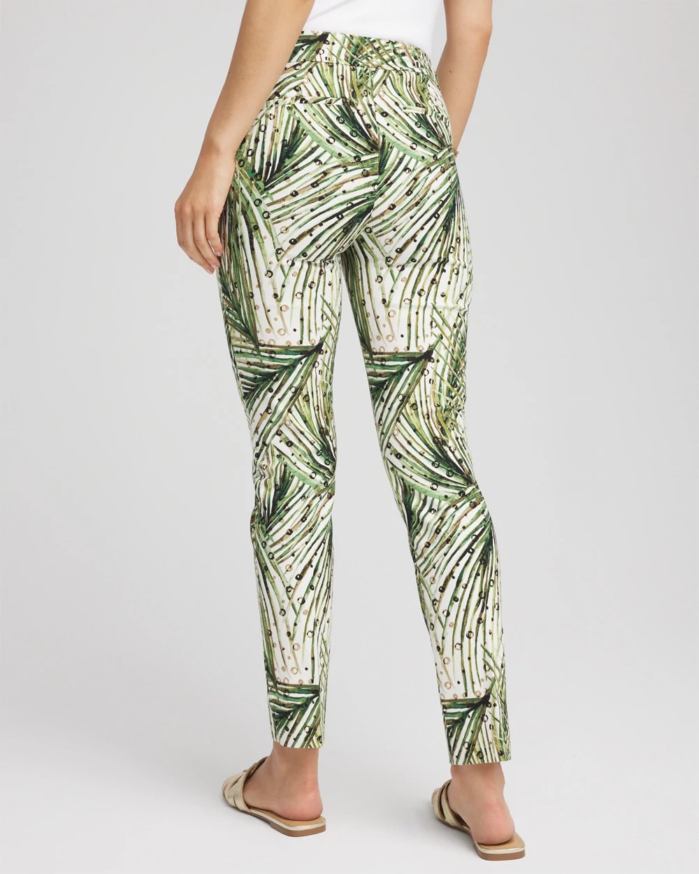 Brigitte™ Slim Ankle Palm-Print Pants