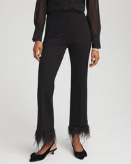Juliet Feathered Flared Cropped Pants
