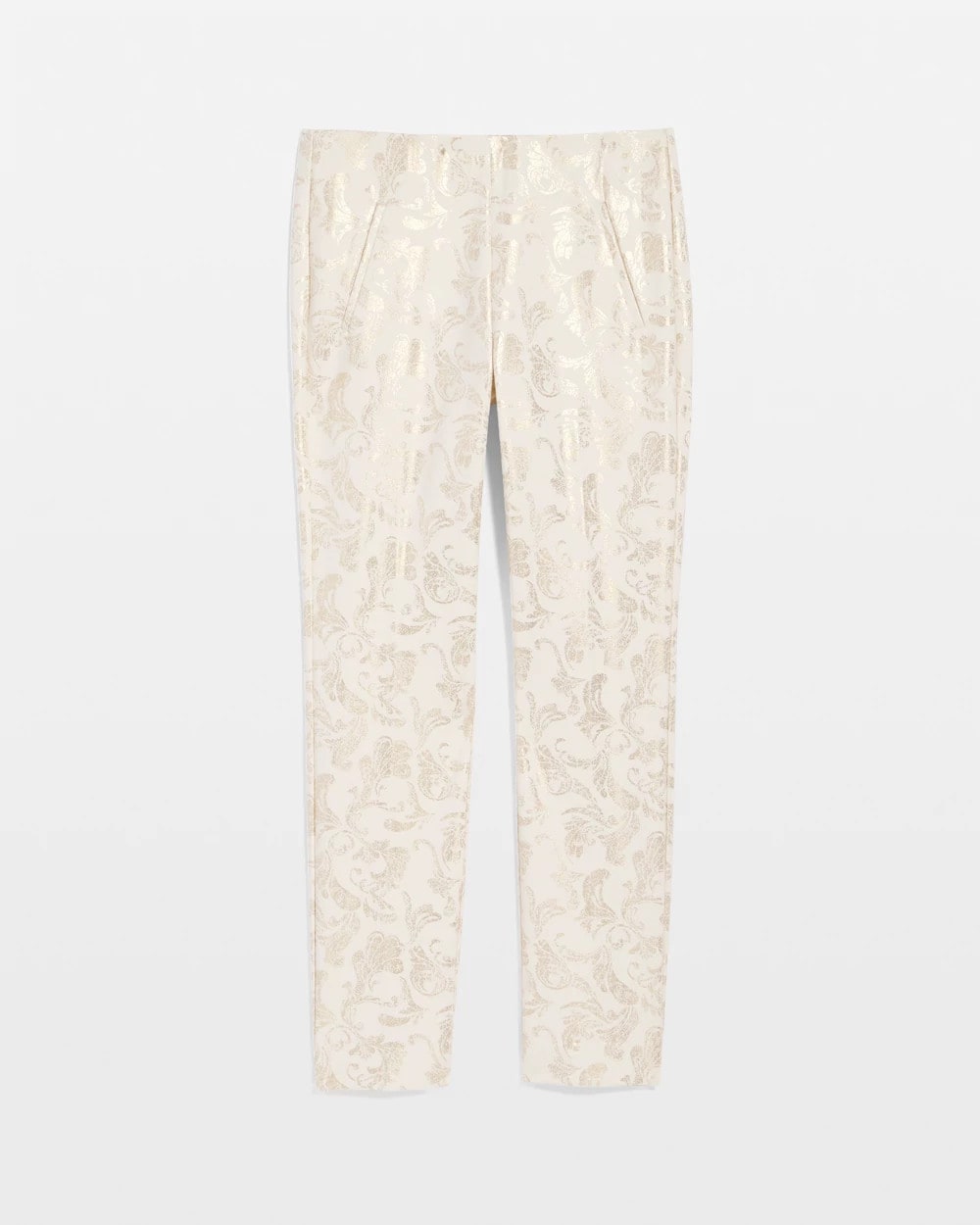 Juliet Golden Foiled Slim Ankle Pants