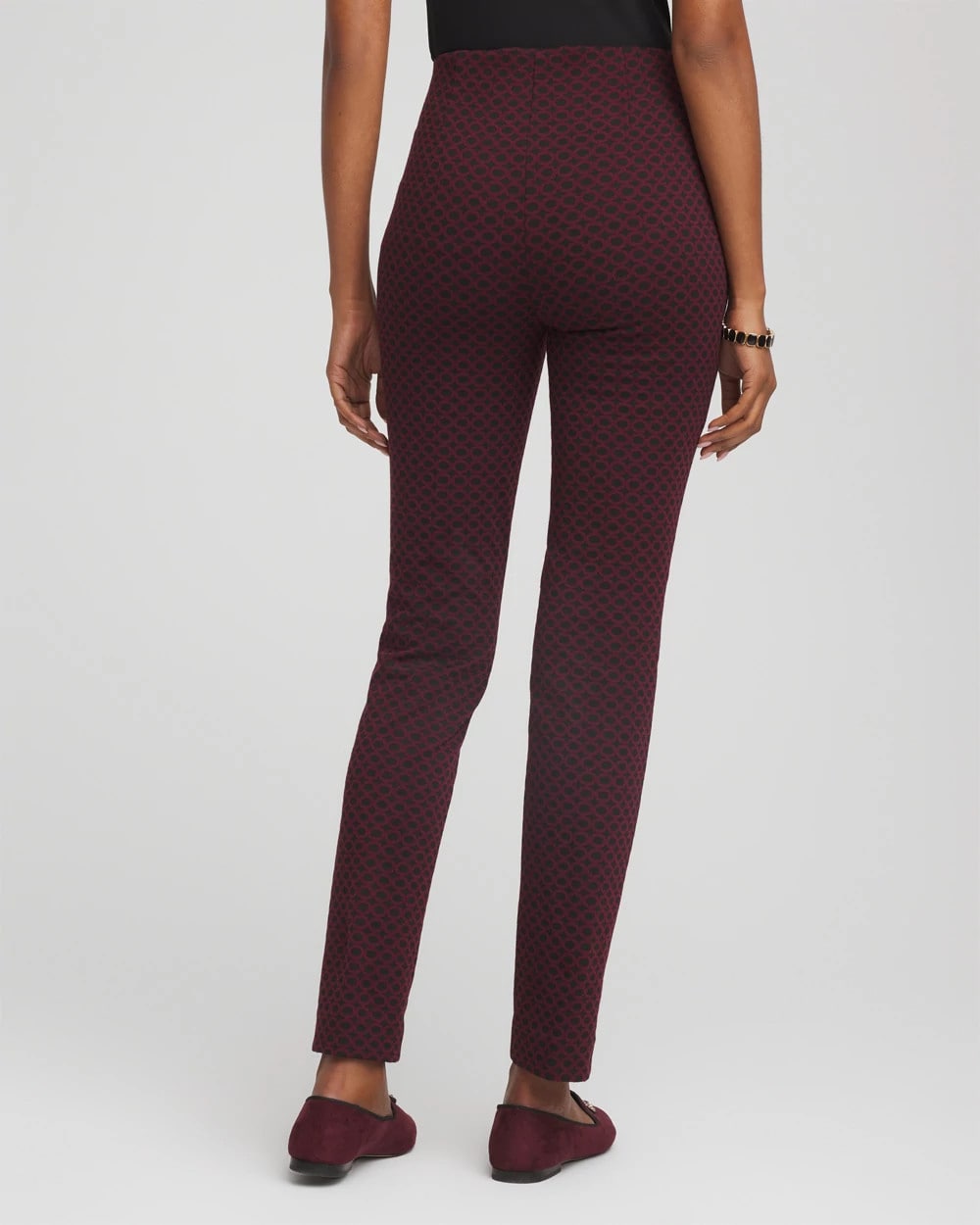 Circle Jacquard Juliet Slim Ankle Pants