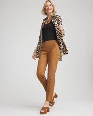 Faux Suede Juliet Slim Ankle Pants