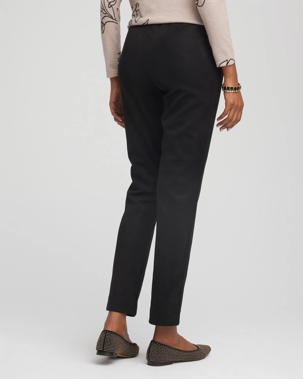Faux Suede Juliet Slim Ankle Pants