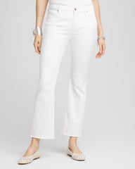 No-Stain Girlfriend Frayed Flared Jeans