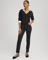 Stone Embellished Girlfriend Slim Ankle Jeans