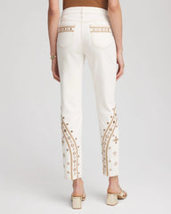 Embellished Girlfriend Slim Ankle Jeans